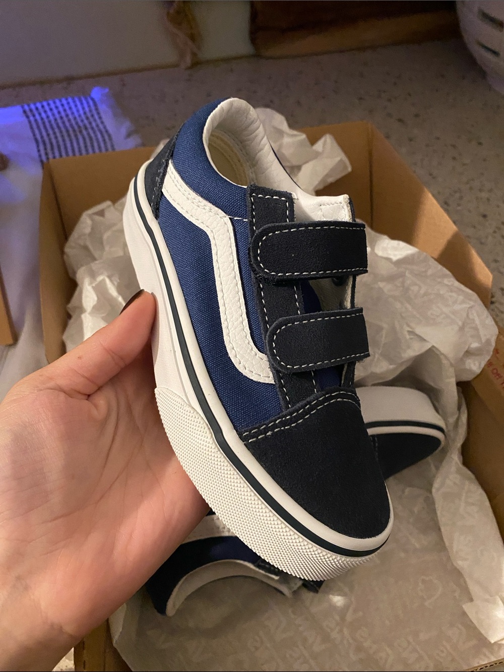 Little Kids Navy Blue Old School Vans